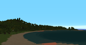 Sabre Lake's south shore, with a harvestable clay pocket in view.